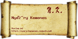 Nyáry Kemenes névjegykártya