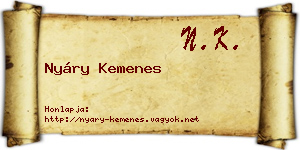 Nyáry Kemenes névjegykártya
